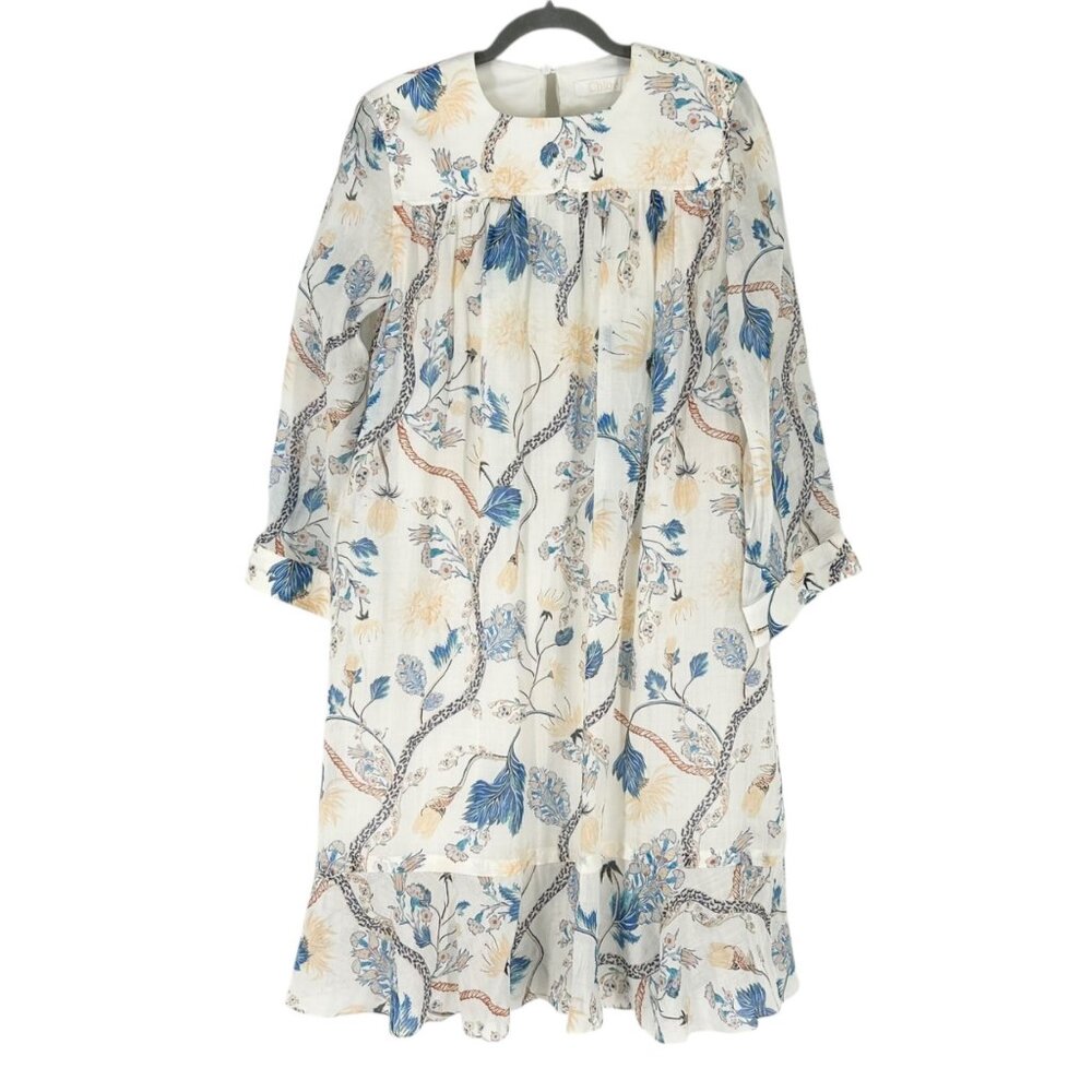 Chloe Floral Print Long Sleeve Shift Dress
